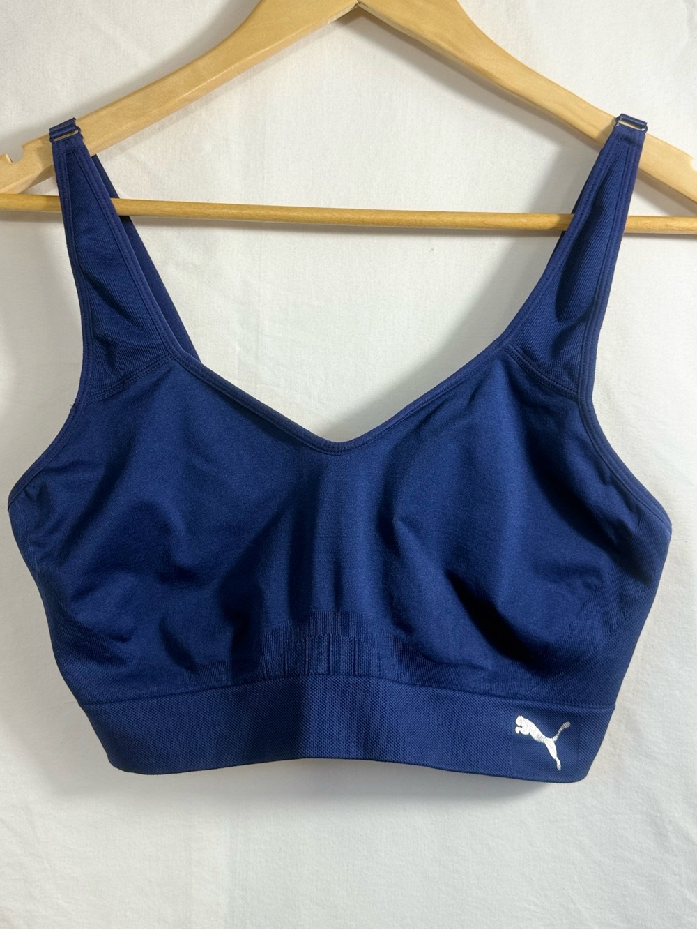 Puma Navy Blue Supportive Sports Bra with Puma Logo
